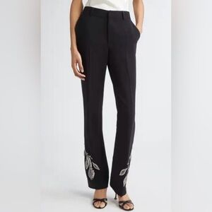 Cinq à Sept Kerry Bead Leaf Detail Pants are stylish dress pants